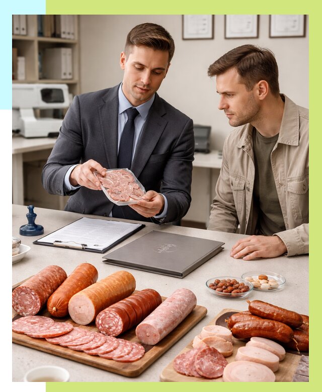 Сертификация колбасных изделий в Касимах от 8156 р. | Алешин-Ксм